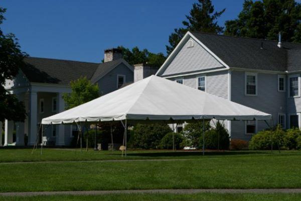 30'Wx30'Lx14'6"H white frame tent canopy (sectional)